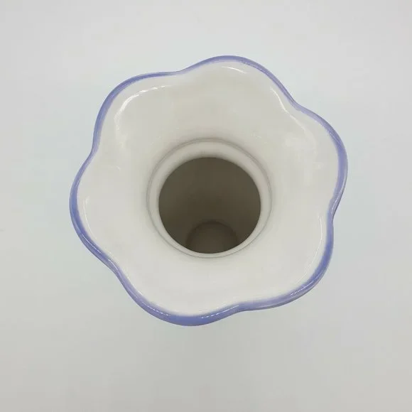 Capriware 11" Vase Hand Painted Collectable Blue Purple Floral Country Accent - Picture 3 of 11